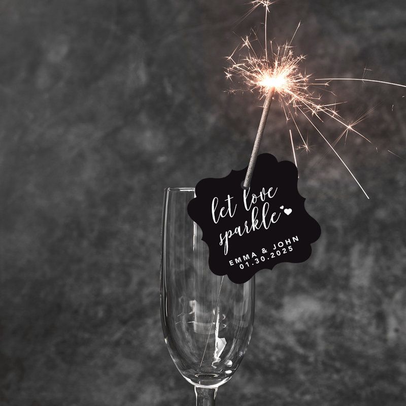 Cadre personnalisé sur mesure Let Love Sparkle, Noir / blanc