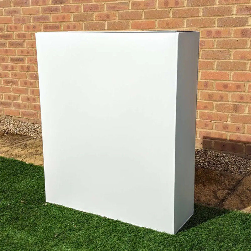 Reny Galvanised Zinc Trough Planter, 75cm H x 90cm W x 75cm D, White