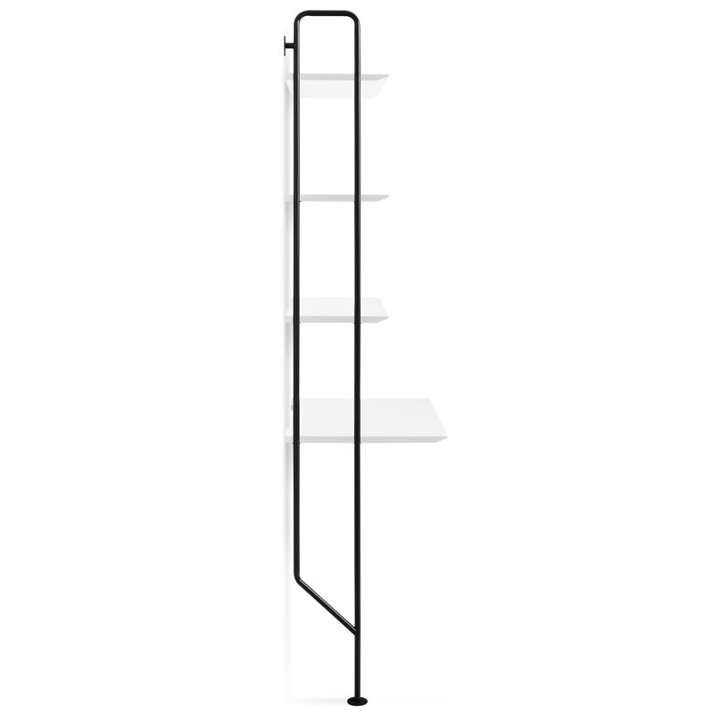 Hitch Metal Base Leaning / Ladder Desk, Black, White