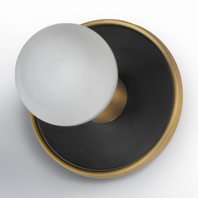 Rocha Dimmable Bath Sconce, Yes, Black/Natural Aged Brass