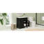 Meuble-lavabo de 30 po avec lavabo en céramique, armoires noires modernes, 2 portes et tablette spacieuse pour une conception efficace-489307180
