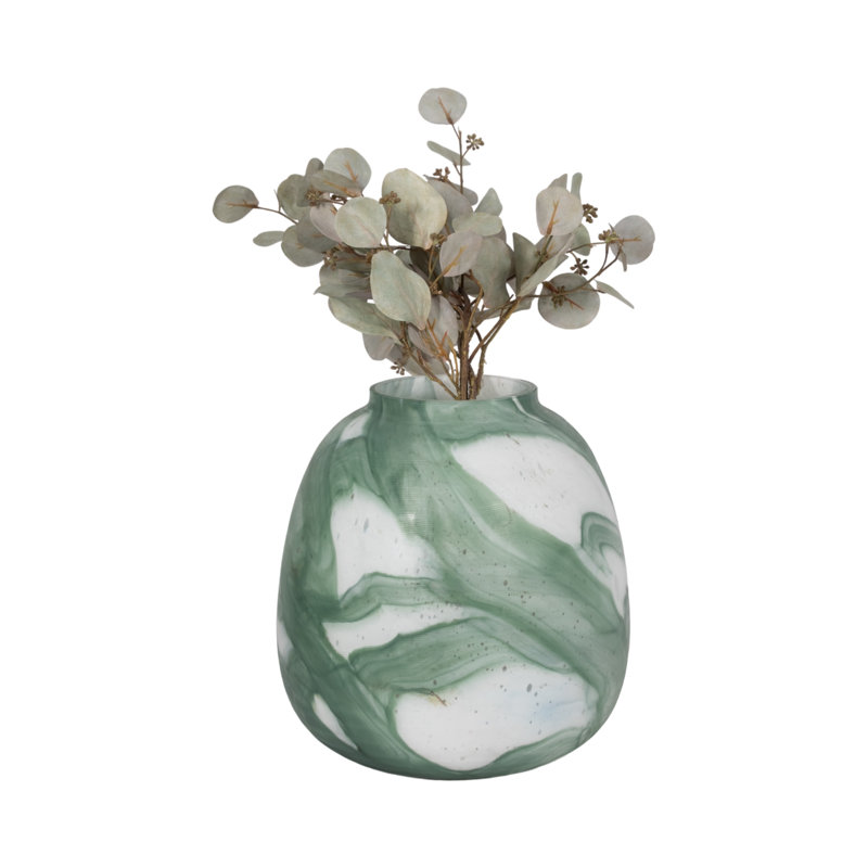 Vase Ebb & Flow, vert / transparent, H 13 po x l 11 po x P 11 po
