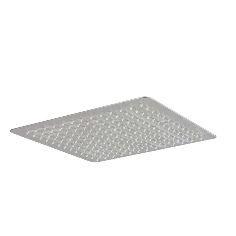 Motif à 1 jet de 2,5 GPM et 16 po Pomme de douche fixe au plafond avec rotation à 360 °, Nickel brossé