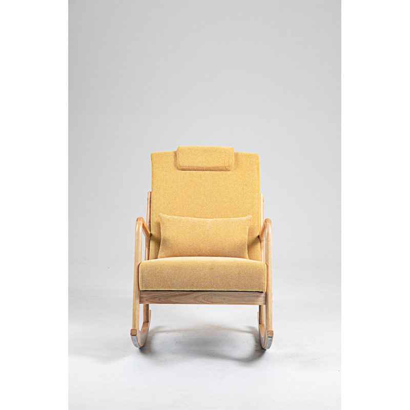 Chaise berçante moderne rembourrée, Jaune