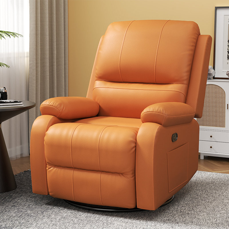 Fauteuil inclinable élégant et confortable, Similicuir orange