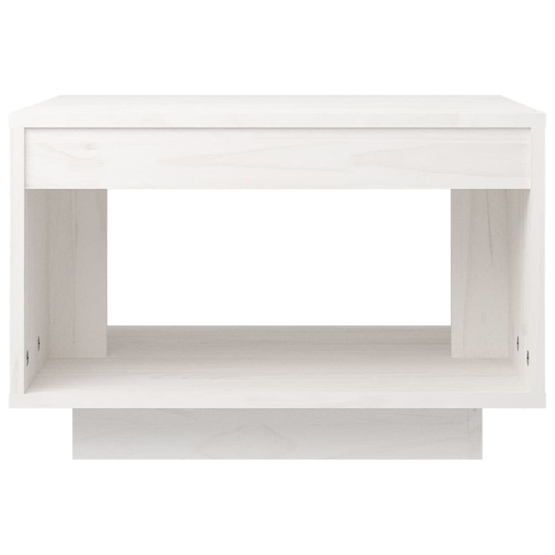 Latourette Solid Wood Solid Coffee Table with Storage, 50 W x 50 D x 33,5 H cm, White