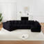 Canapé modulaire extra large en L à assise profonde en tissu chenille modulaire avec 11 coussins inclinables incurvés sur le plancher sans assemblage requis-130204906-130204907