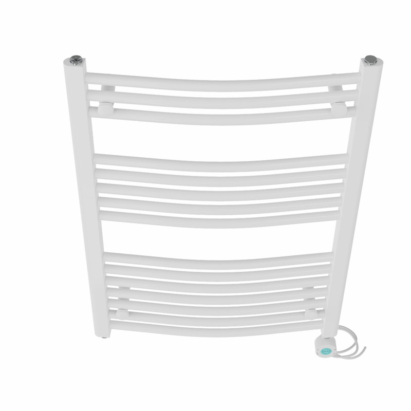 Angelinna Curved Towel Rail Heated Towel Rails, 80cm H x 60cm W x 5.6cm D, White