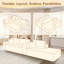 Canapé modulaire en velours côtelé Cloudelle moelleux avec méridienne en L, aucun assemblage requis-1581700254-1581700256