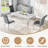Rectangular Marble Dining Set, 70" Modern White Faux Marble Table With Polished Stainless Steel Base And Upholstered Chairs-199612644-199612645-199612643