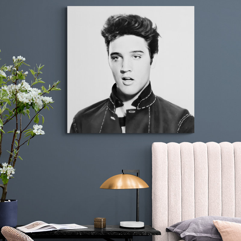 Young Elvis Presley - Wrapped Canvas Print, 97cm H x 97cm W