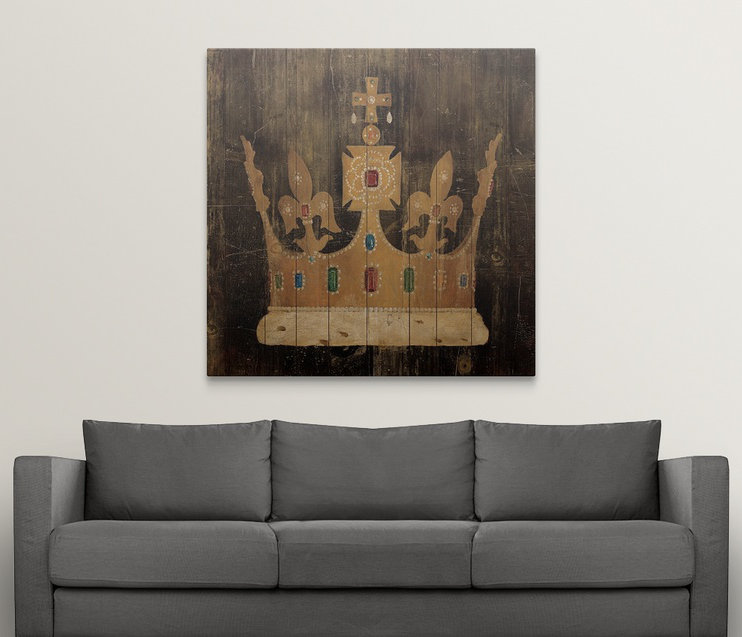«Her Majesty's Crown», reproduction d'art Yerkes, H 8 po x l 8 po x P 1,5 po, Toile