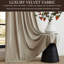 Rideaux 100% occultant en velours beige champagne, ensemble de 2 rideaux doublés avec passe-tringle