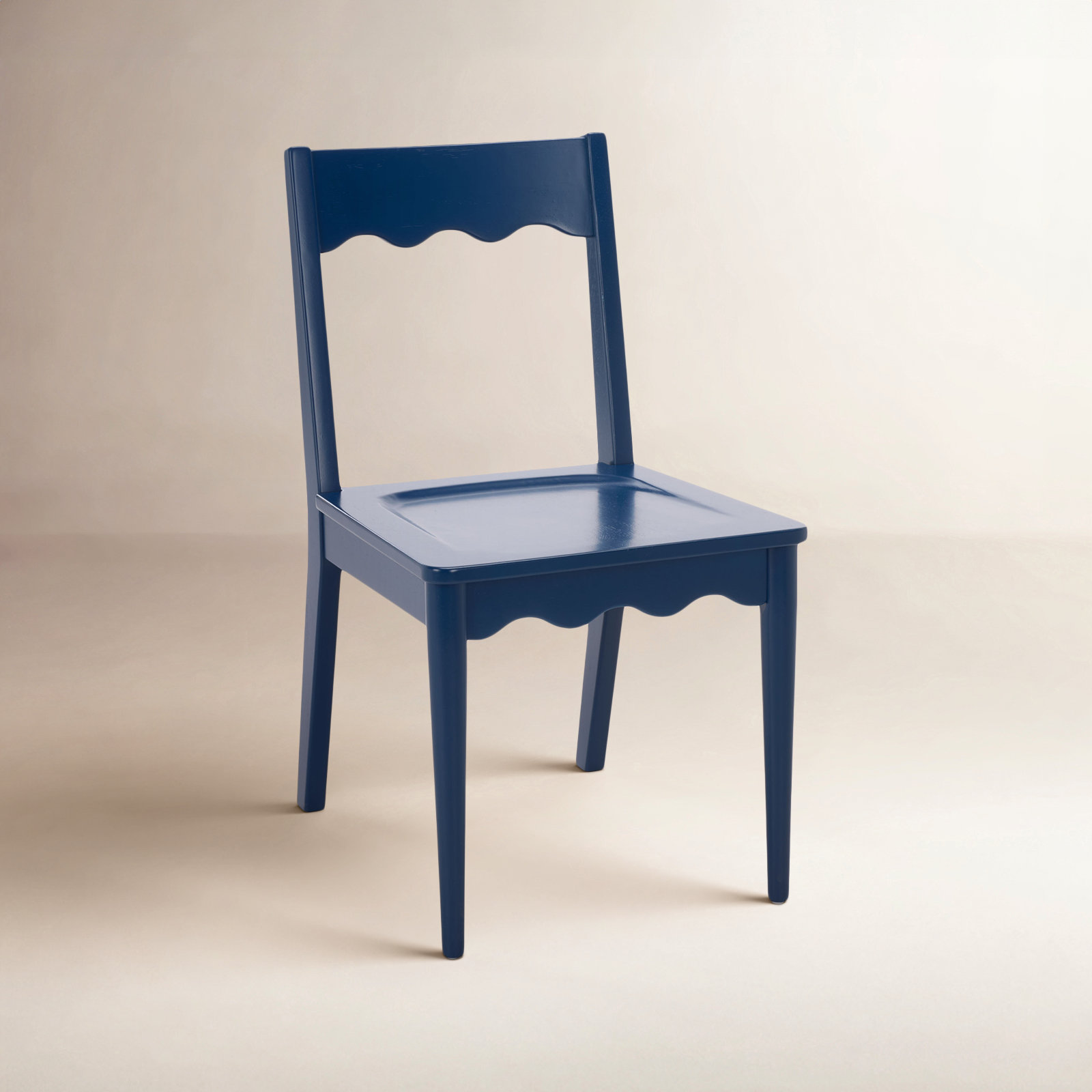 Scalloped Side Chair, Navy