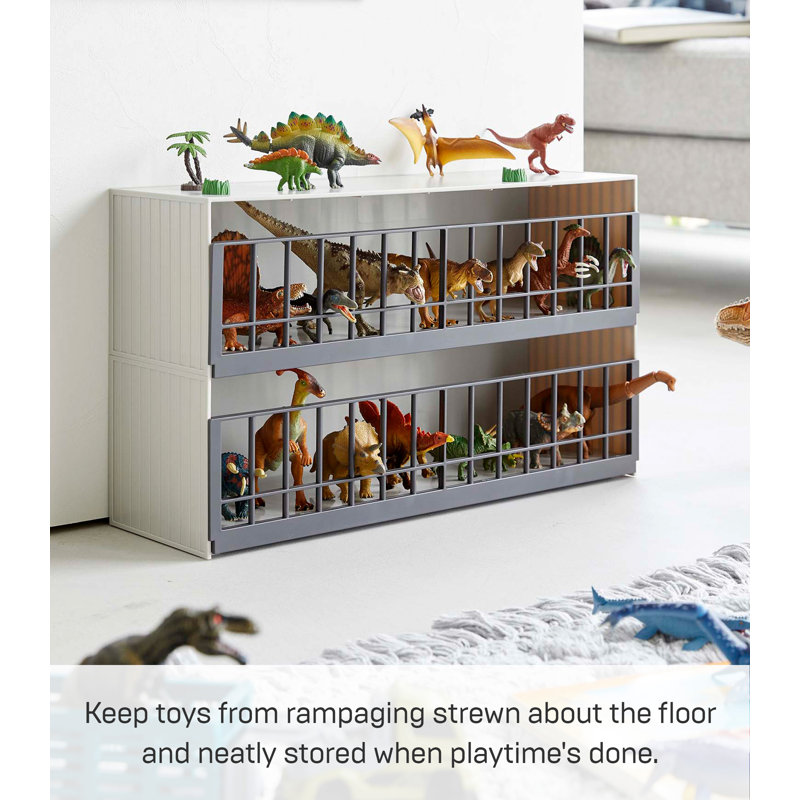 Sleek Gray ABS Plastic Stackable Toy Display Case for Kids