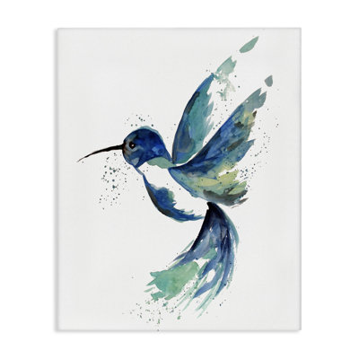 Art mural moderne sur toile, "Colibri bleu moderne" par Sebastian Grafmann