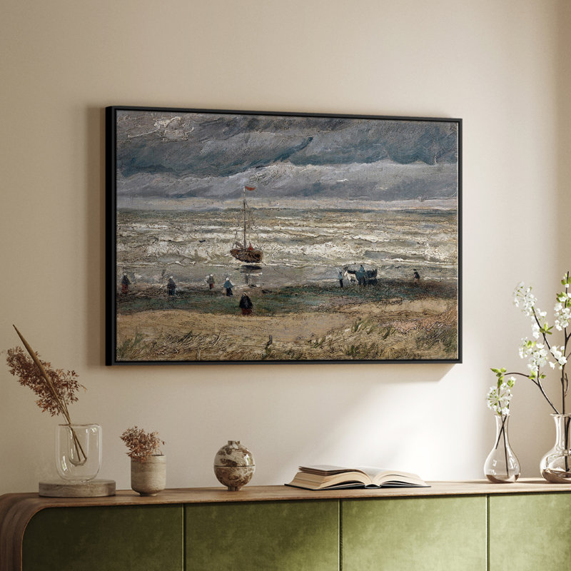 Paysage rétro - Cxxvii, Toile encadrée noire, H 27 po x l 41 po x P 2 po