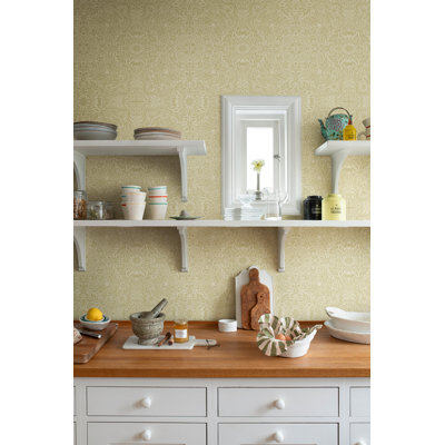Ceiling Brown Intricate Floral Wallpaper