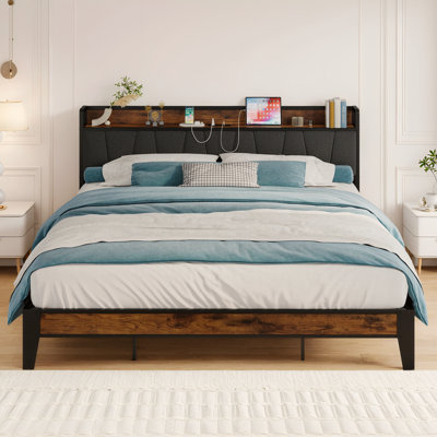 Upholstered Platform Storage Bed