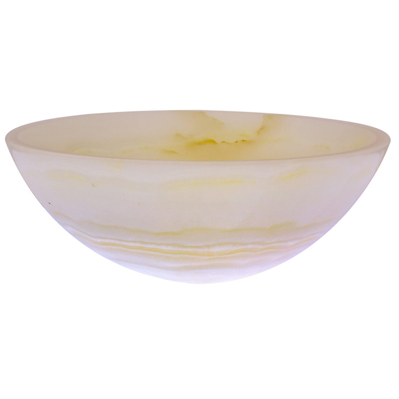 Novatto 17'' Stone Circular Bathroom Sink, Cream Tones