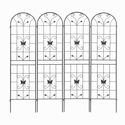Paquet de 4 treillis de jardin en métal 86,7 "x 19,7" antirouille pour plantes grimpantes