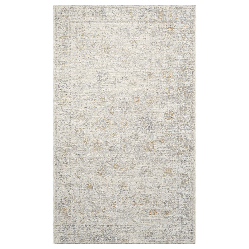 Melby Ivory/Beige Traditional Floral Filigree Power-loomed Indoor Area Rug, Rectangle 5' x 7'10"