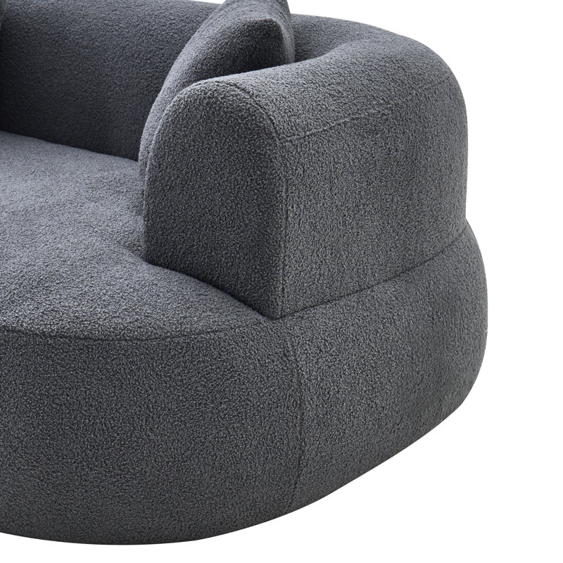 Canapé incurvé de style américain de 122 po à 4 places en mousse de nuage de 122 po, assise moelleuse moyenne, longueur de conception moderne, avec sièges très profonds et moelleux