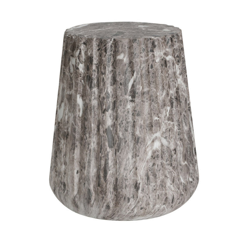Table d'appoint d'extérieur sculptée Cleme, brun
