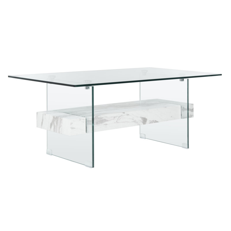 Table basse en traineau Kayley, Blanc