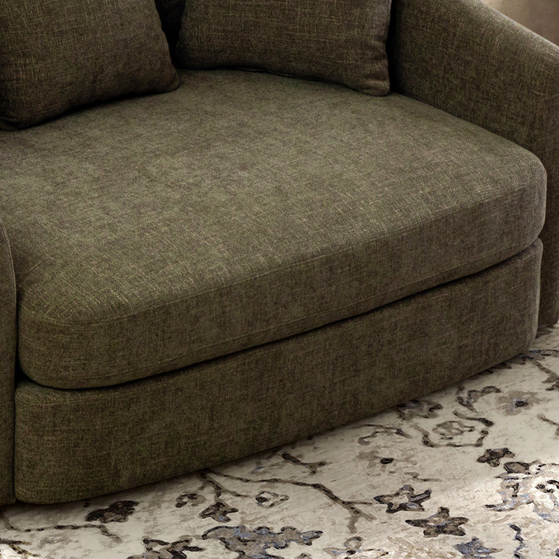 Fauteuil d'appoint moderne en chenille de 56,3 po de largeur avec 5 coussins, Vert