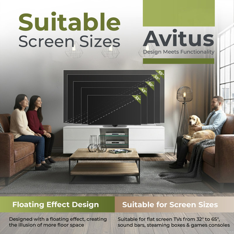 Krenar TV Stand for TVs up to 65", White
