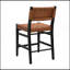 Ensemble de 2 tabourets de comptoir 24,25 po Classic, ensemble de 2 tabourets de comptoir en polyuréthane brun avec structure en bois d'hévéa, dossier et siège en cuir tissé croisé, convient à la cuisine / chambre à coucher / salle à manger