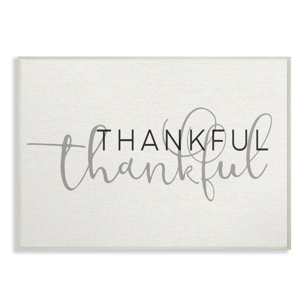 'Thankful Typography' by Daphne Polselli - Textual Art Print Gracie Oaks 