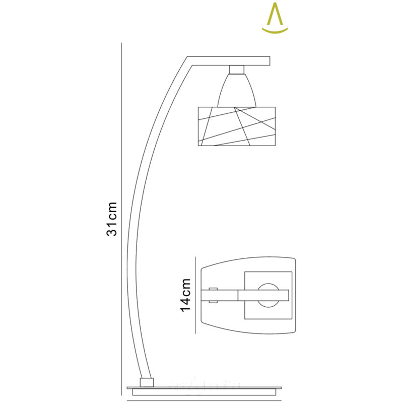 Waut Metal Arched Lamp, Brass