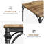 Ensemble de table de cuisine rustique 5 pièces pour 4 personnes, table de salle à manger compacte avec chaises rembourrées pour petits appartements et studios-129019561-129019559-129019557