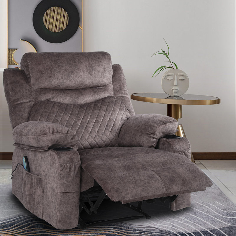 Fauteuil inclinable manuel standard de 36,43 po, Velours brun