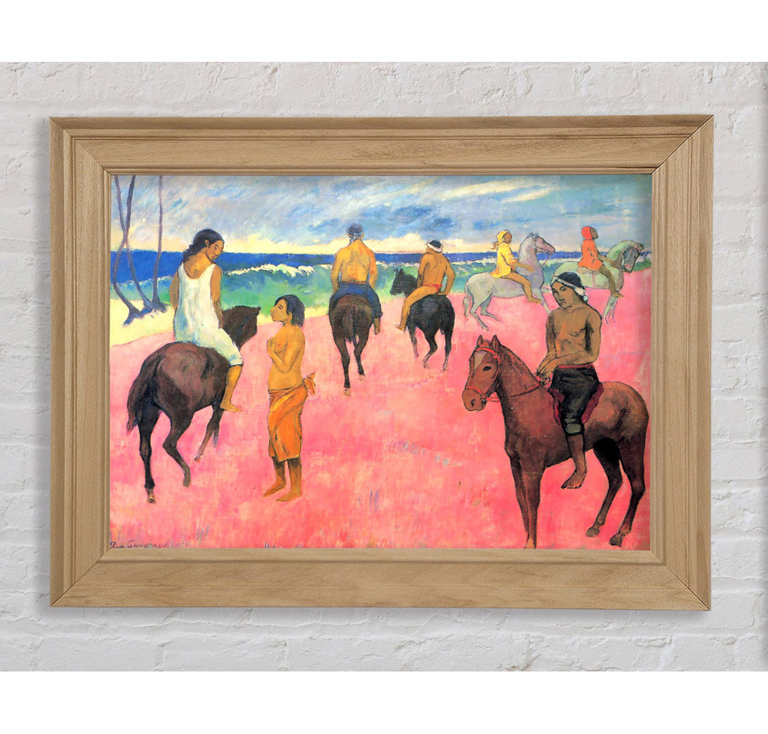 GauguIn Riding On The Beach - Einzelne Bilderrahmen Kunstdrucke