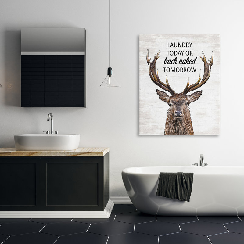 Toile de lessive «Buck NUE, demain», par Lettré et doublé, H 48 po x l 36 po