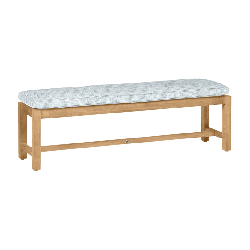 Banc d'extérieur sans dossier 59 po Club, Welt, Teck naturel, Papier ciel
