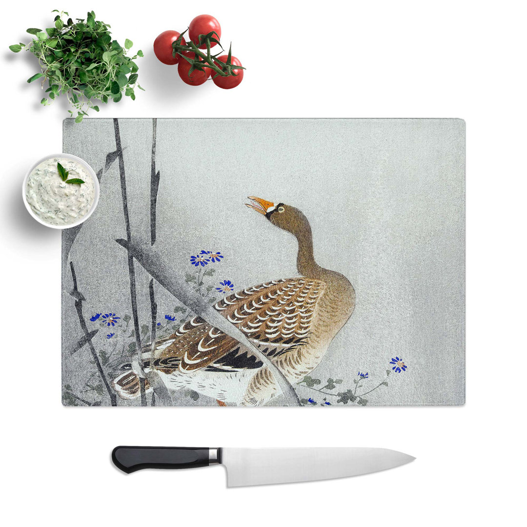 Glass Goose & Full Moon by Ohara Koson Chopping Board