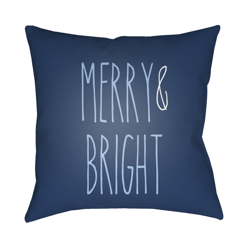 Outdoor Reversible Throw Pillow, 20" H x 20" W x 4" D, Blue