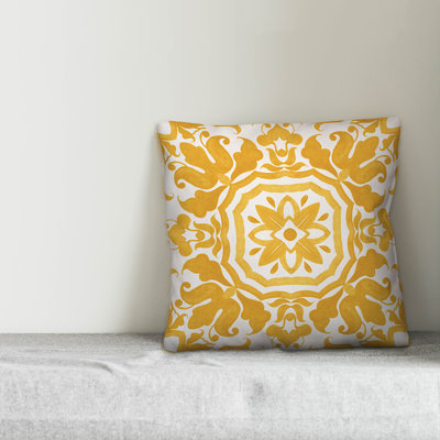 Watercolor Damask Tile Square Pillow Cover & Insert