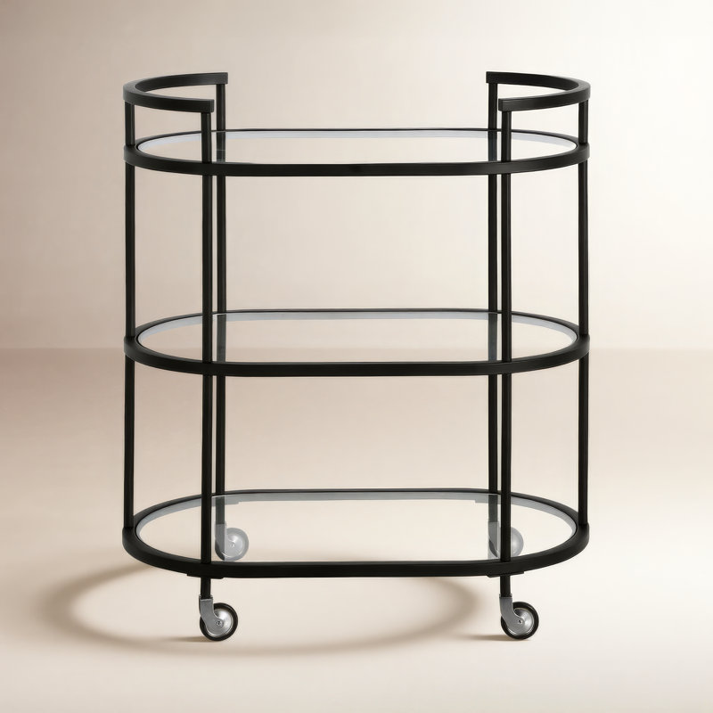 Rosario Metal Bar Cart, Blackened Bronze