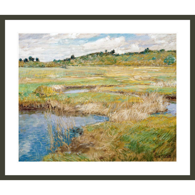 «The Concord Meadow Concord Massachusetts» par Childe Hassam, impression giclée encadrée, H 33,5 po x l 39,56 po
