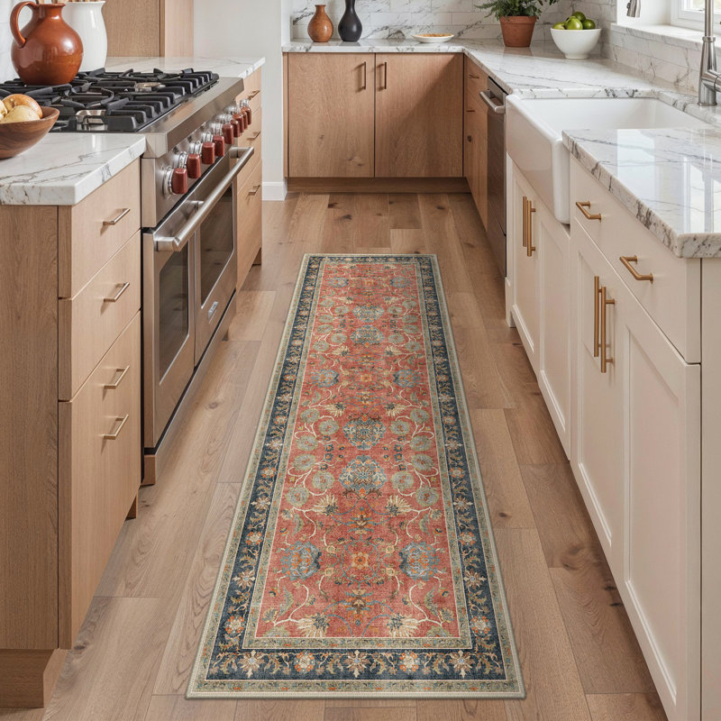 Roehit Persian Heritage Medallion Machine Washable Oriental Performance Area Rug - Ancient Safavid Inspired Faux Wool - High-Rebound Foam & Non-Slip Backing