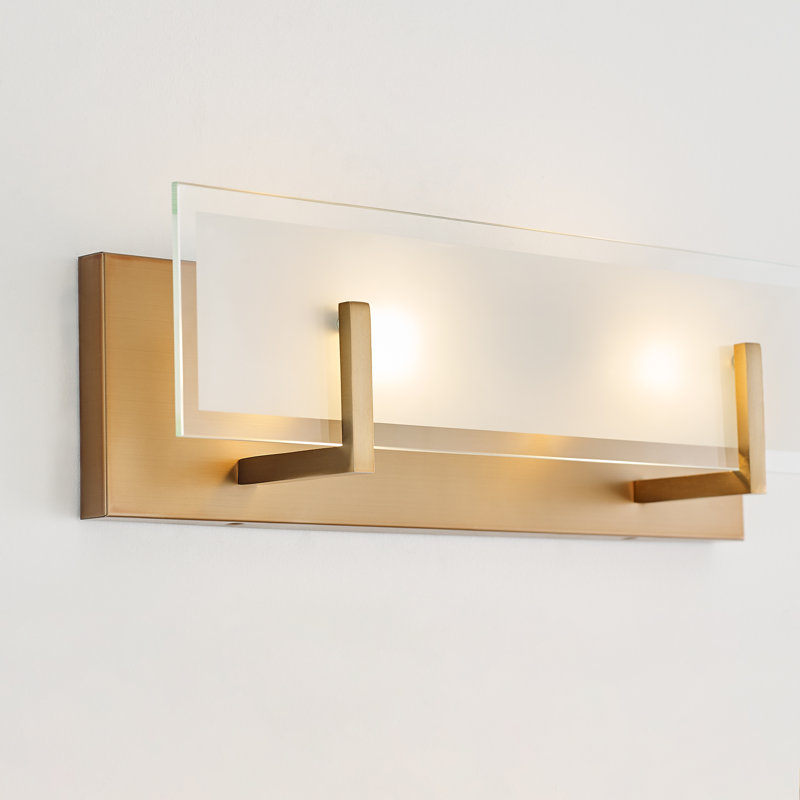 Applique murale / salle de bain Syll à deux lumières de Visual Comfort Studio, Ampoule non incluse, Laiton satiné, 2 lumières