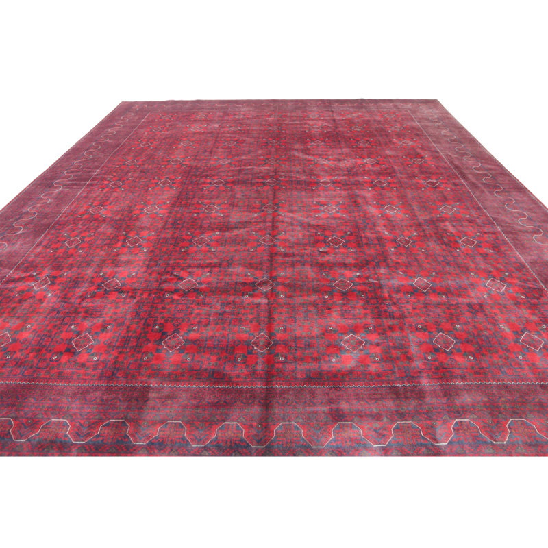 High-Quality Hand-Knotted Red Area Rug