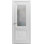 Porte de cuisine/garde-manger avec quincaillerie Lucia 8822 Blanc soie avec verre opaque dépoli, panneau unique, cadre et garnitures, portes robustes pour salle de bain et chambre à coucher - 24 po x 80 po