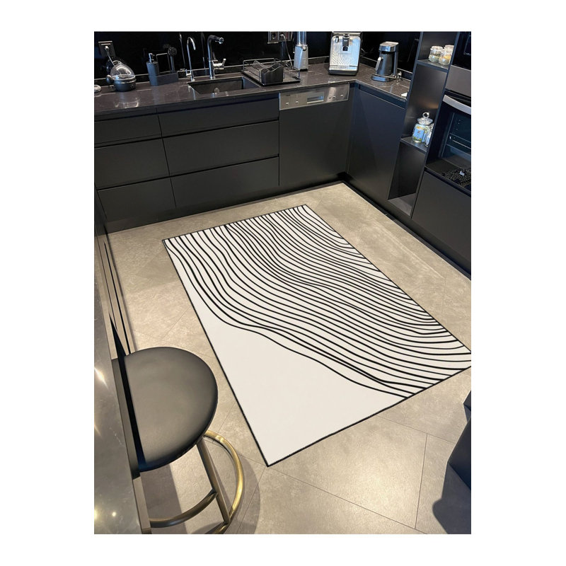 Tapis à rayures crème, Tapis de couloir 3 pi 3 po x 6 pi 7 po inclus