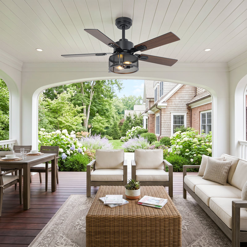 Vaczon 42" Smart Ceiling Fan with Light Kit and Remote Control, 6 Speeds Reversible DC Motor, Double-Sided Wood Blades, Timer, 6''/10'' Downrods, for Indoor/Covered Outdoor Use